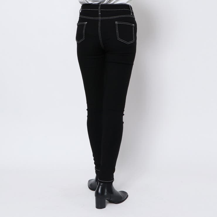 【ほぼ新品】PG 刺繍パッチ付き黒スキニーパンツ ほぼ新品】PG 刺繍パッチ付き黒スキニーパンツ ほぼ新品】PG