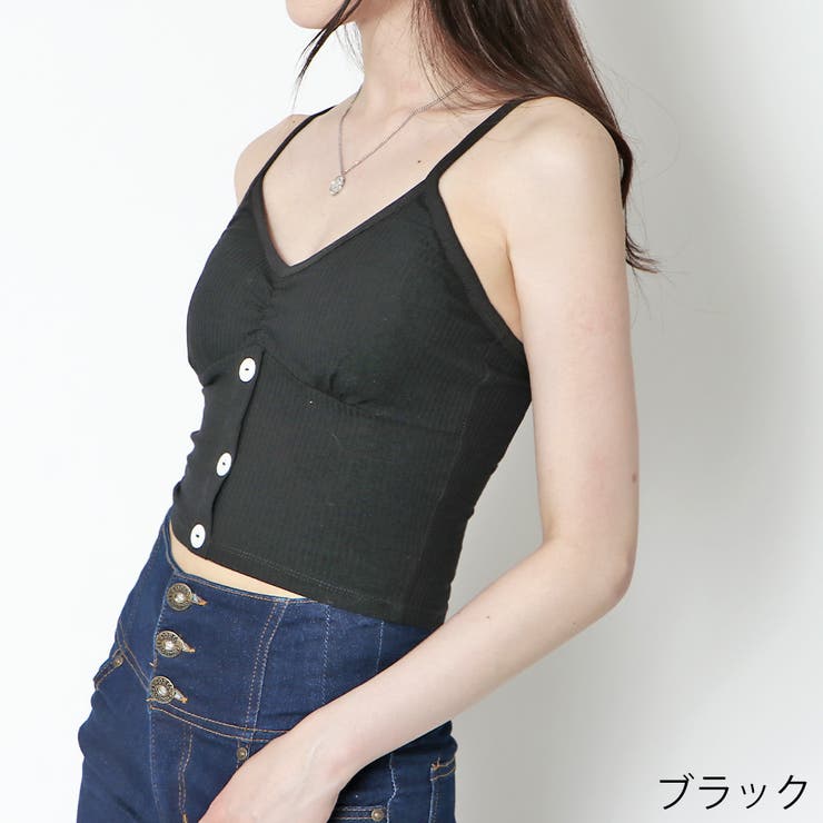ブラック | ３つボタンキャミブラトップ | GORGE 