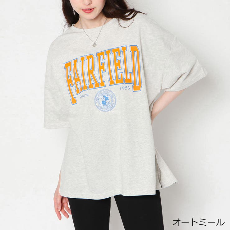ひび割れカレッジプリントＢＩＧＴシャツ