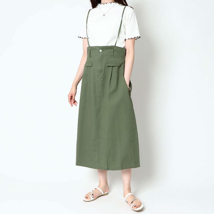 ストラディバリウスハイウエストジャンパースカート titivate ジャンパースカート ハイウエストVラインジャンパー