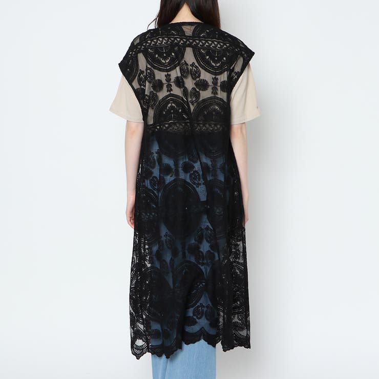flower♡大人気レースガウン♡ w closet（ダブルクローゼット）の「チュール刺繍レースガウン