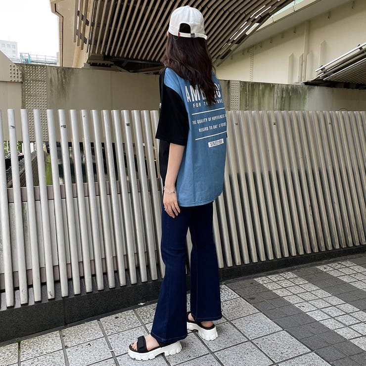 バックデニムプリントTシャツ[品番：GORW0006960]｜GORGE