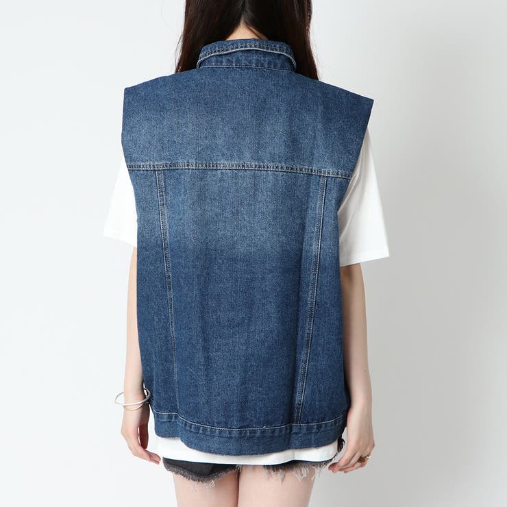 スタイリッシュな【COURREGES】クロップ丈 デニムベスト 24SS スタイリッシュな【COURREGES】クロップ丈 デニムベスト 24SS