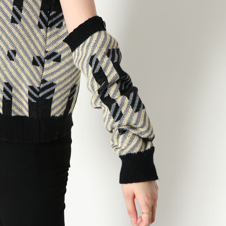 アームウォーマー付き柄ニットプルオーバー | GORGE  | 詳細画像12 