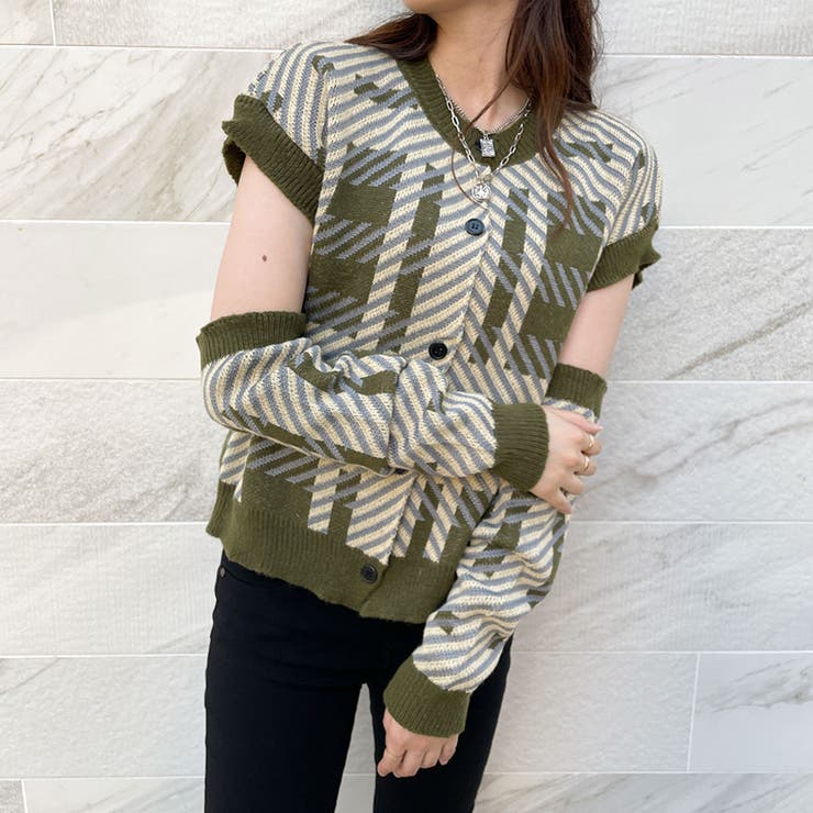 アームウォーマー付き柄ニットプルオーバー | GORGE  | 詳細画像16 