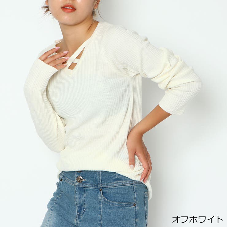 カシミアタッチマエクロスニット | GORGE  | 詳細画像3 