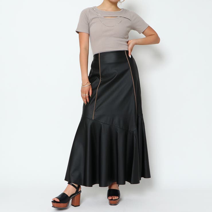 パイピング合皮スカート | GORGE  | 詳細画像8 