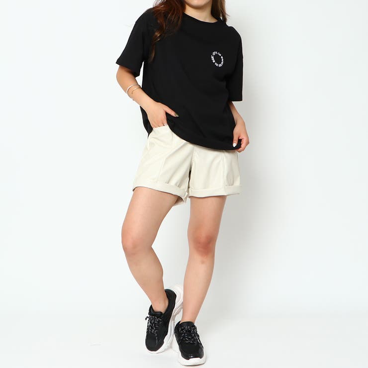 GLOWNY グロウニー　黒 ショートパンツ リブ素材 3つボタンステッチショートパンツ[品番：GORW0007749]｜GORGE