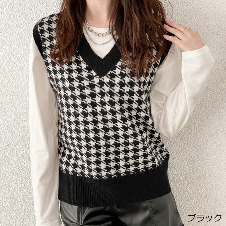 千鳥ニットベスト[品番：GORW0007202]｜GORGE （ゴージ）の
