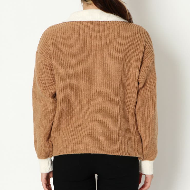 other - アニュアンス 23AW ハイネックバイカラーニットプルオーバー セーター other - アニュアンス 23AW ハイネックバイカラーニットプル