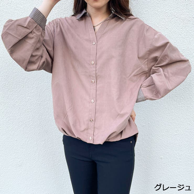 配色バックレースアップシャツ | GORGE  | 詳細画像2 