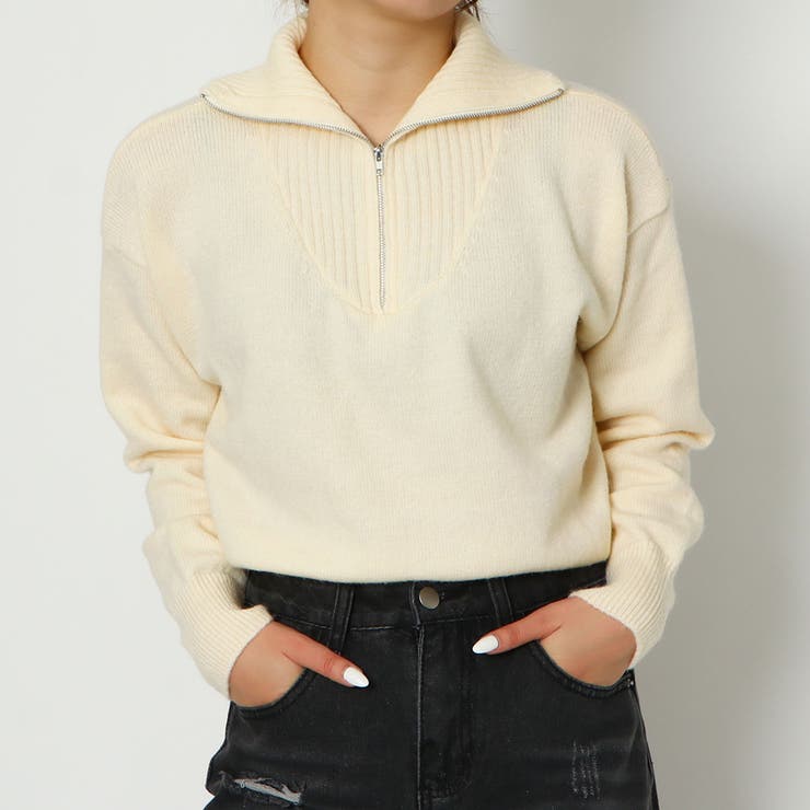 ハーフＺＩＰ短丈ニットプルオーバー | GORGE  | 詳細画像6 
