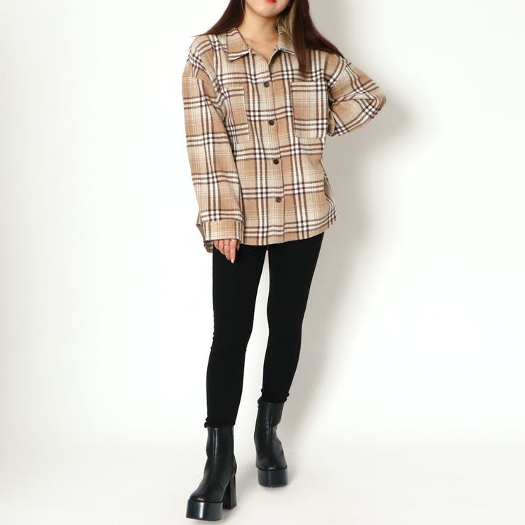 Girly Doll シャツ ブラウス オーバーサイズチェック起毛シャツ レディース : ZOZOTOWN Yahoo!店 - 通販 -  Yahoo!ショッピング