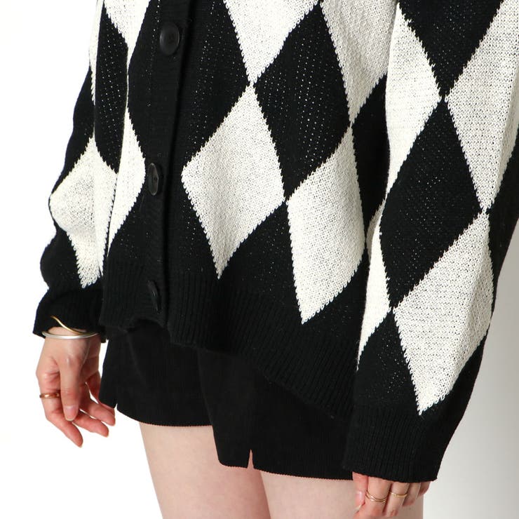 ダイア柄ニットカーディガン | GORGE  | 詳細画像7 