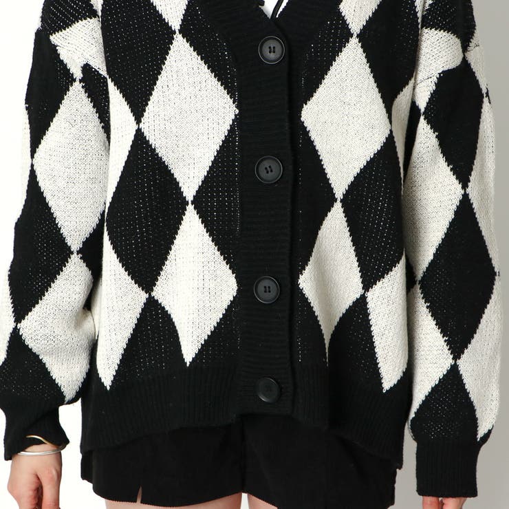 ダイア柄ニットカーディガン | GORGE  | 詳細画像5 