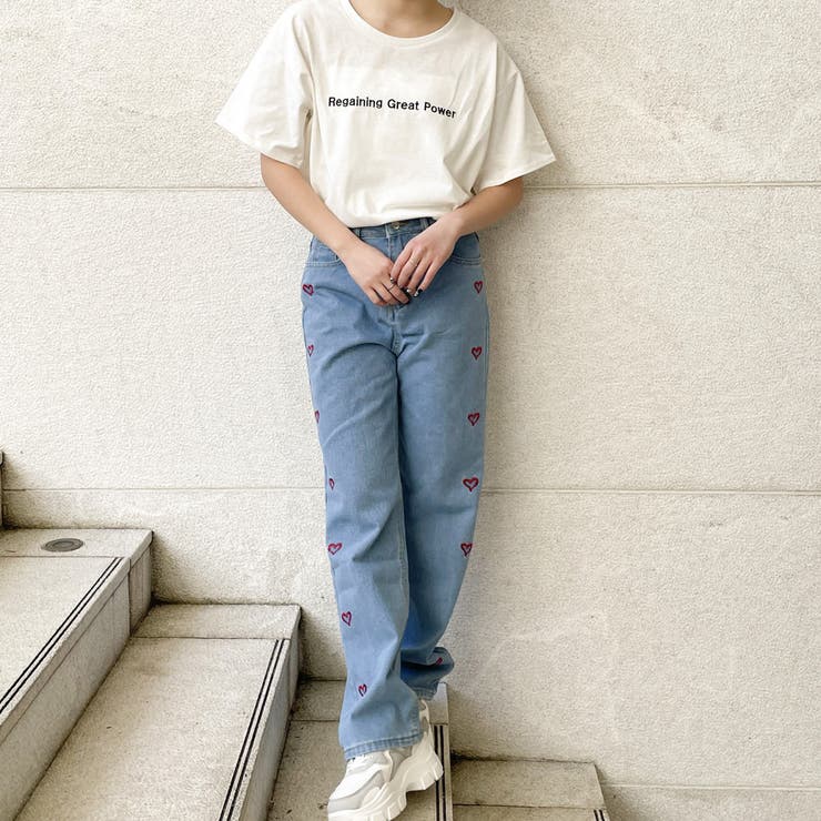《ハート刺しゅう×ストレート》レディース デニムパンツ ゆるシルエット | GORGE  | 詳細画像10 