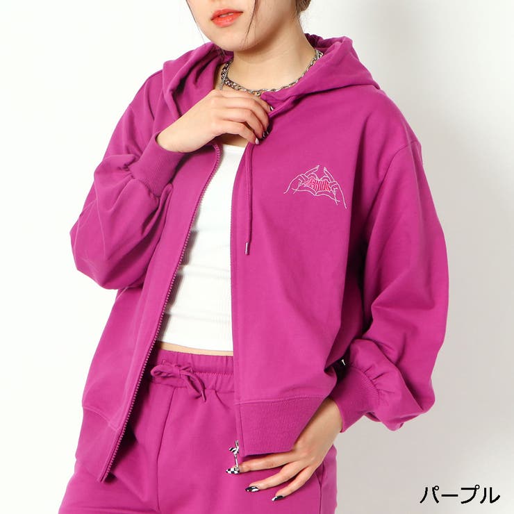 刺しゅうZIPミニ裏毛パーカー[品番：GORW0007672]｜GORGE （ゴージ