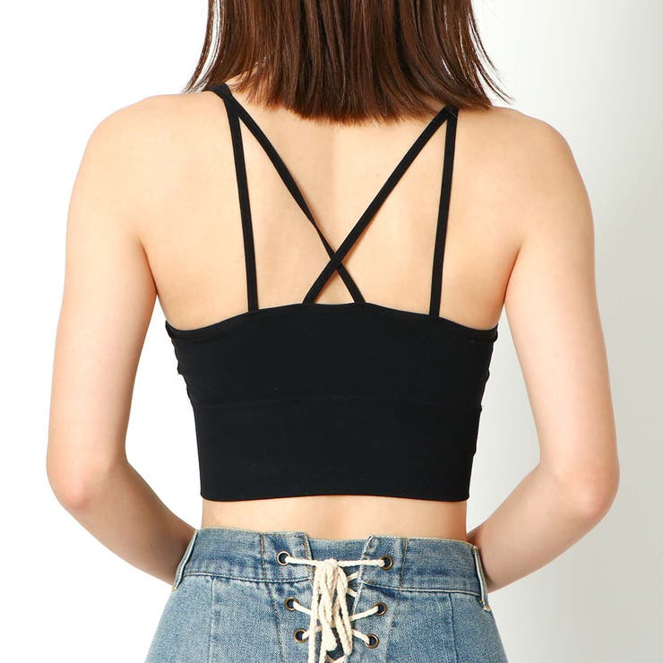 プラージュ　ブラキャミ　シースルー　トップス　セット Tシャツ 半袖 ダンス衣装 トップス【ブルー】シースルー