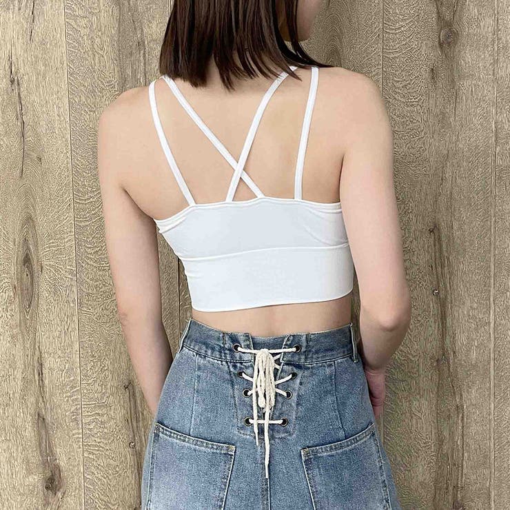 プラージュ　ブラキャミ　シースルー　トップス　セット Tシャツ 半袖 ダンス衣装 トップス【ブルー】シースルー