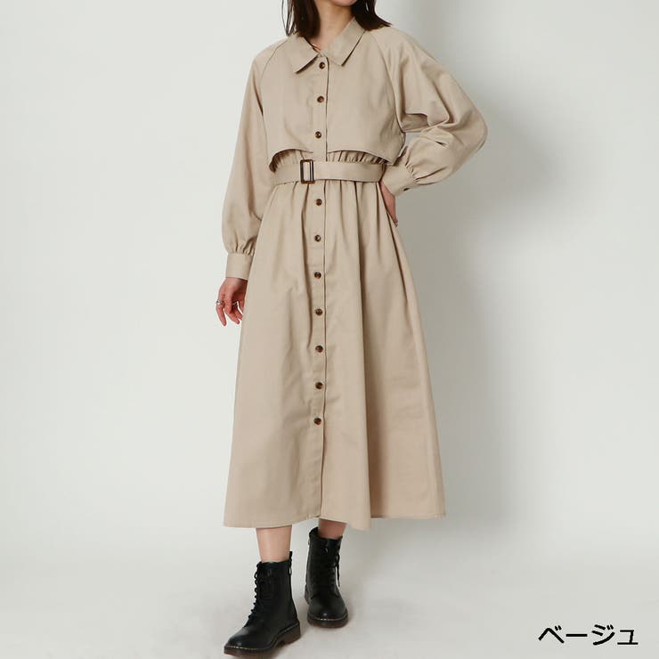 【コンビニ受取対応商品】 トレンチベルト付きワンピース[品番：GORW0007568]｜GORGE ジャケット・アウター