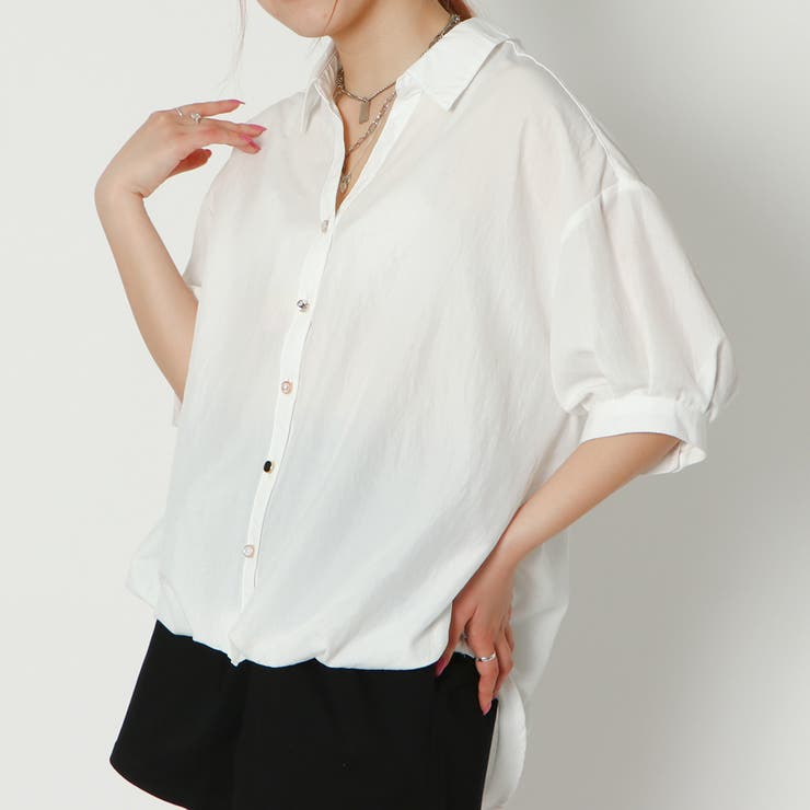 ５分多種ボタンバックレースアップシャツ | GORGE  | 詳細画像6 