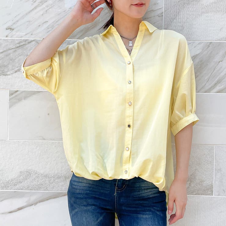 ５分多種ボタンバックレースアップシャツ | GORGE  | 詳細画像16 