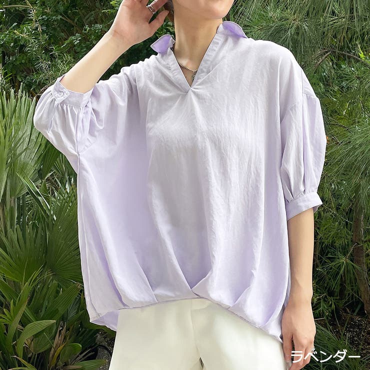 ラベンダー | ５分スキッパータケノコシャツ | GORGE 