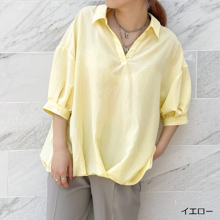 イエロー | ５分スキッパータケノコシャツ | GORGE 