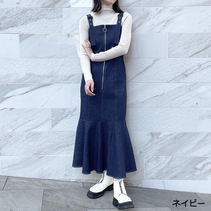 ステッチ配色マーメイドジャンパースカート[品番：GORW0007514]｜GORGE