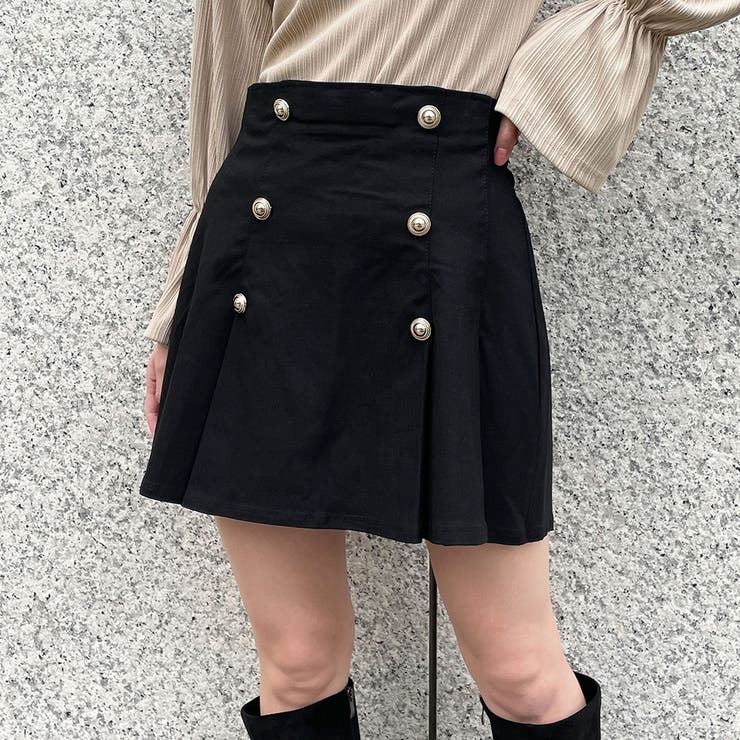 【新作入荷!!】  ボタン付きストレッチミニスカート[品番：GORW0007497]｜GORGE レディースウェア