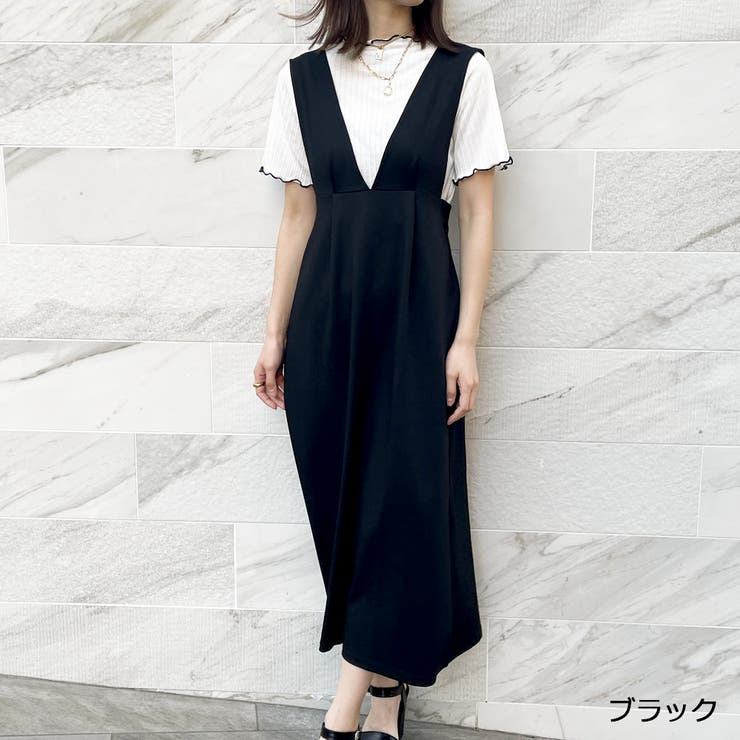 インナー付きカットツイルジャンパースカート[品番：GORW0007656