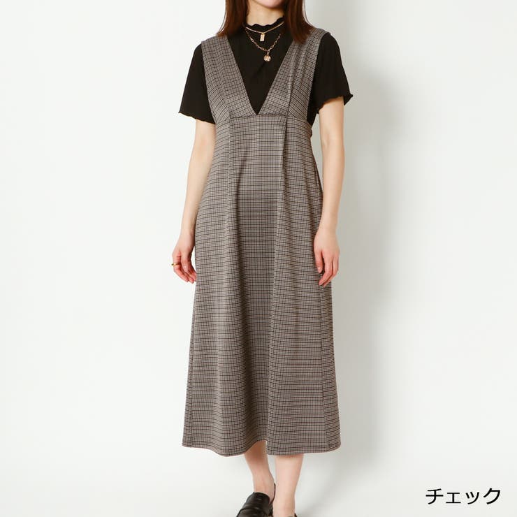 インナー付きカットツイルジャンパースカート[品番：GORW0007656