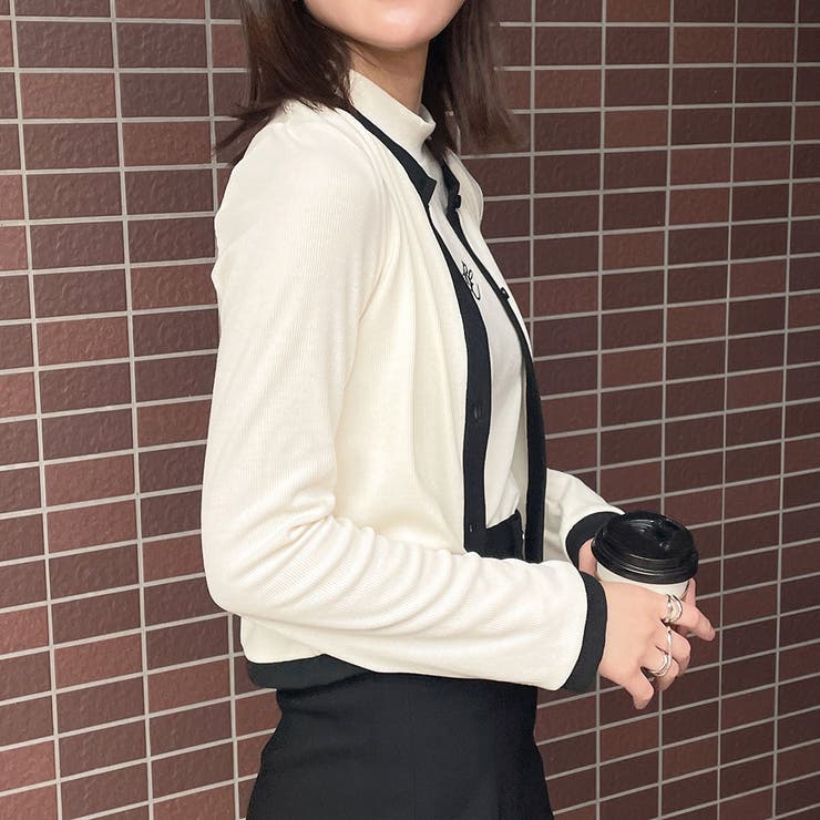 インナー付き刺しゅうテレコカーディガン | GORGE  | 詳細画像10 