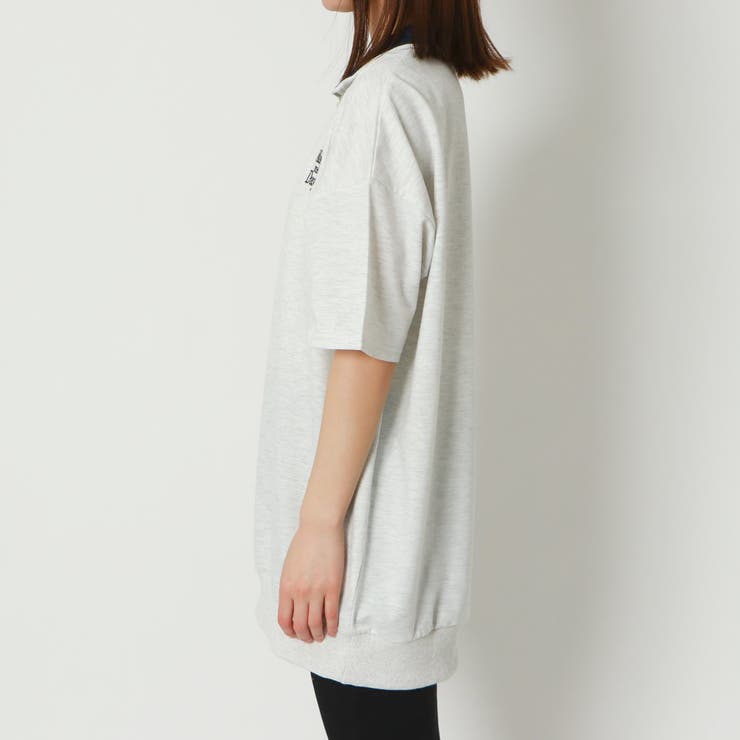センスのいい お歳暮 5分袖ハーフZIPチュニック[品番：GORW0007641]｜GORGE トップス