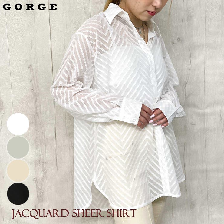 ギザギザジャガードシアーシャツ | GORGE  | 詳細画像1 