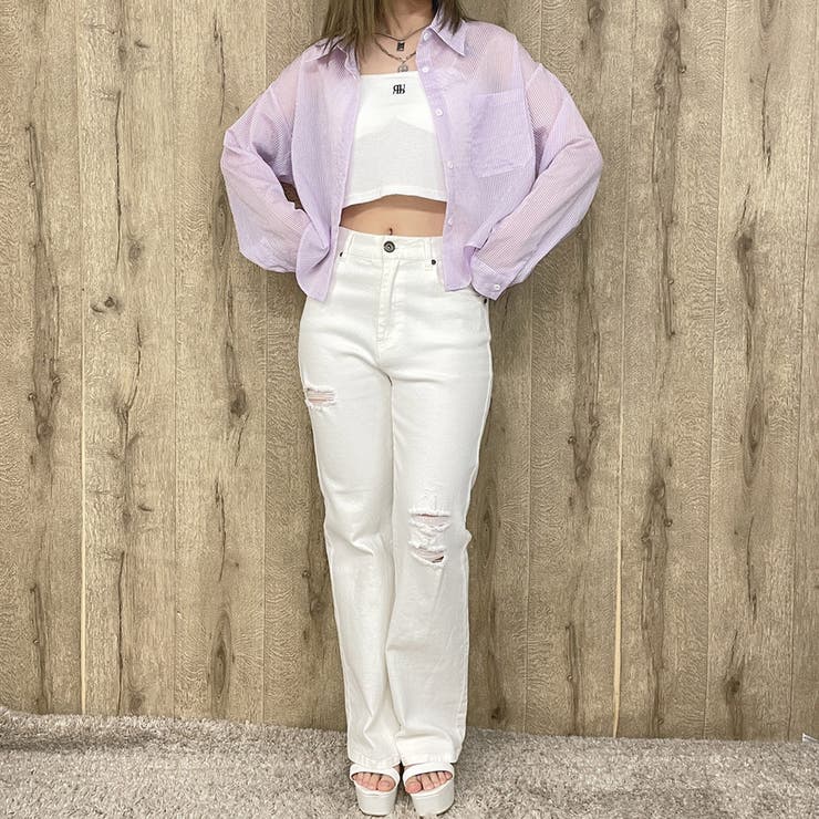 シアーストライプ短丈シャツ | GORGE  | 詳細画像9 