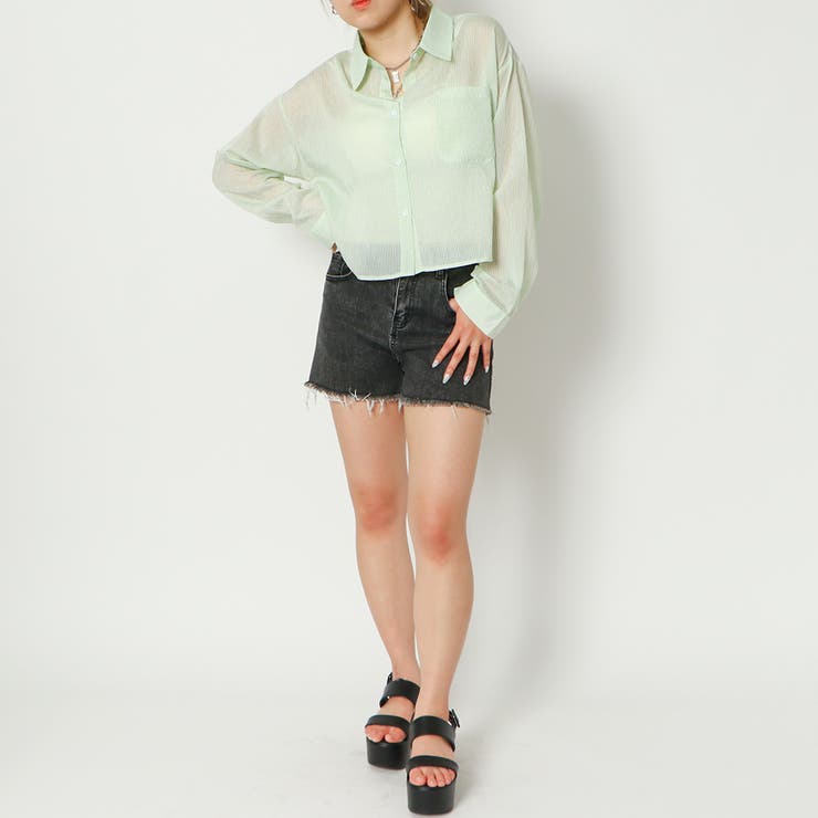 シアーストライプ短丈シャツ | GORGE  | 詳細画像10 