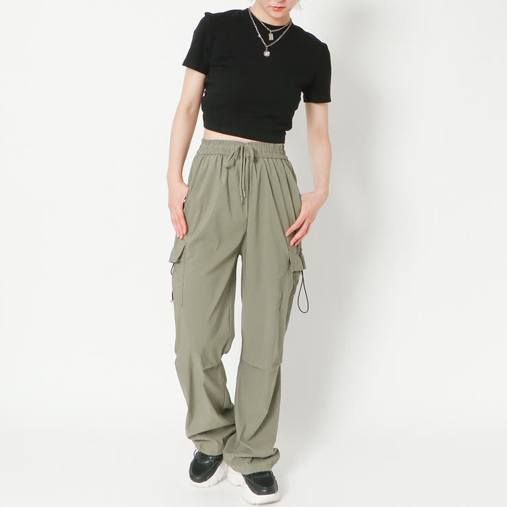 soerte カーゴパンツ Wide straight tech cargo pants (Washer