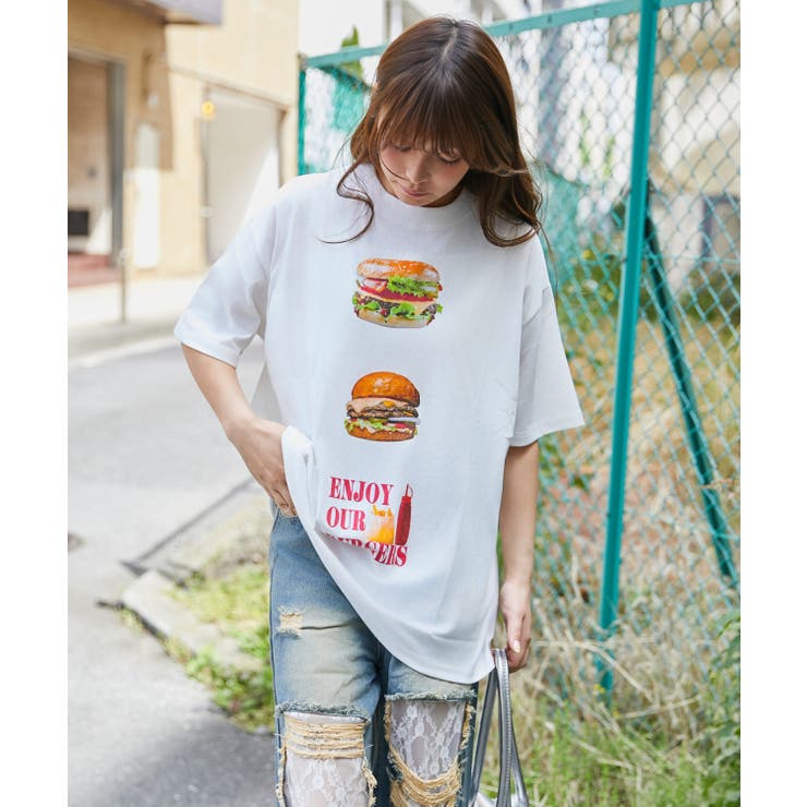 hamburgerプリントTシャツ[品番：GORW0007985]｜GORGE