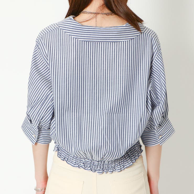 ５分裾シャーリングブラウス | GORGE  | 詳細画像4 