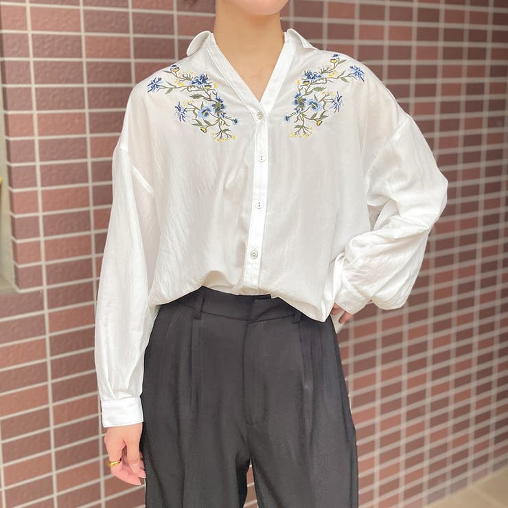 刺しゅうバックレースアップタケノコシャツ | GORGE  | 詳細画像7 