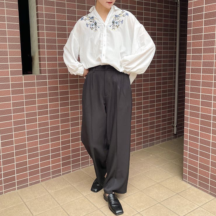 刺しゅうバックレースアップタケノコシャツ | GORGE  | 詳細画像10 