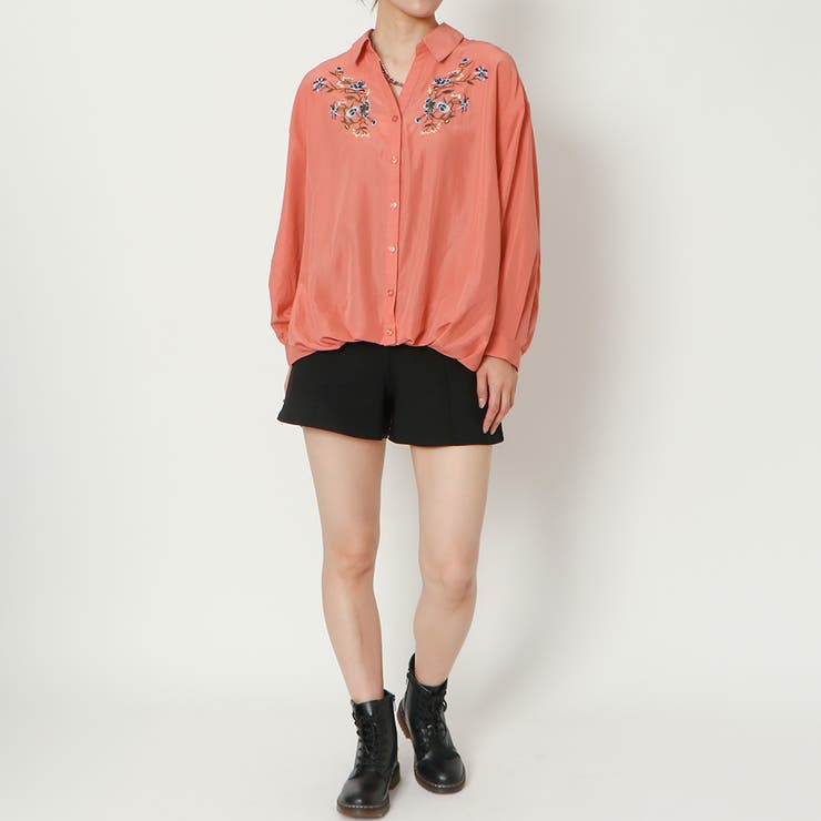刺しゅうバックレースアップタケノコシャツ | GORGE  | 詳細画像11 