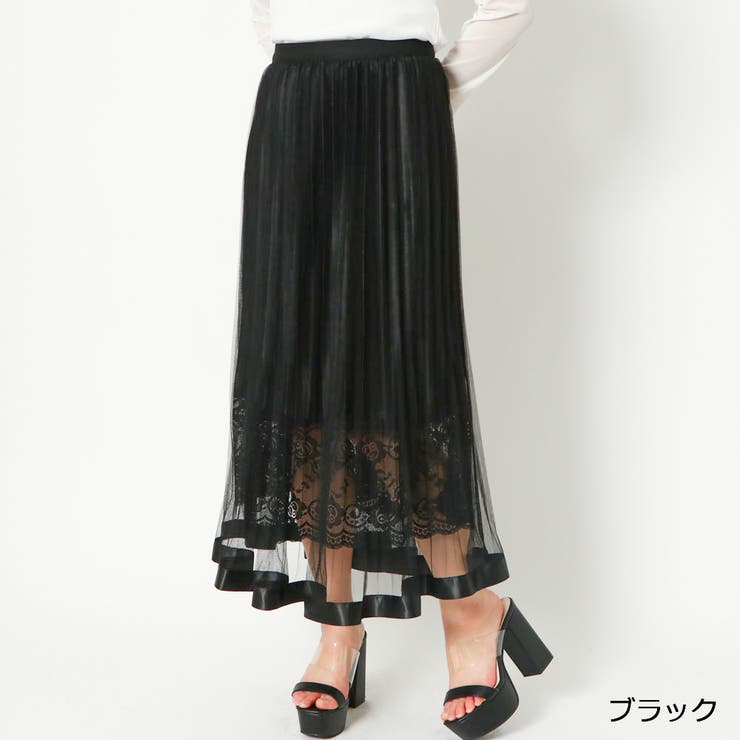 サテンレースプリーツスカート[品番：GORW0007755]｜GORGE