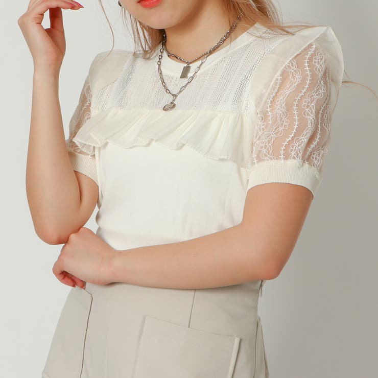 レース切替ニット | GORGE  | 詳細画像6 