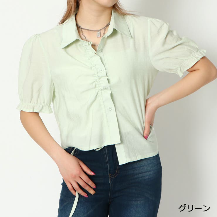 グリーン | 短丈ドロストシャツ | GORGE 