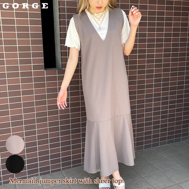 シアートップス付きマーメイドジャンパースカート | GORGE  | 詳細画像1 