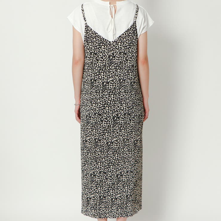 【Massimo dutti】アニマル柄キャミソールワンピース カットプリーツアニマル柄キャミワンピース[品番：GORW0008052