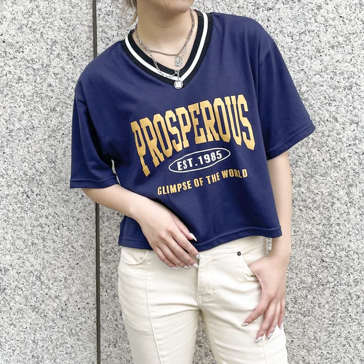 ラインリブＶネックＴシャツレディース 天竺 半袖Tシャツ | GORGE  | 詳細画像7 