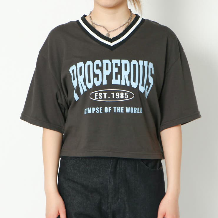 ラインリブＶネックＴシャツレディース 天竺 半袖Tシャツ | GORGE  | 詳細画像2 